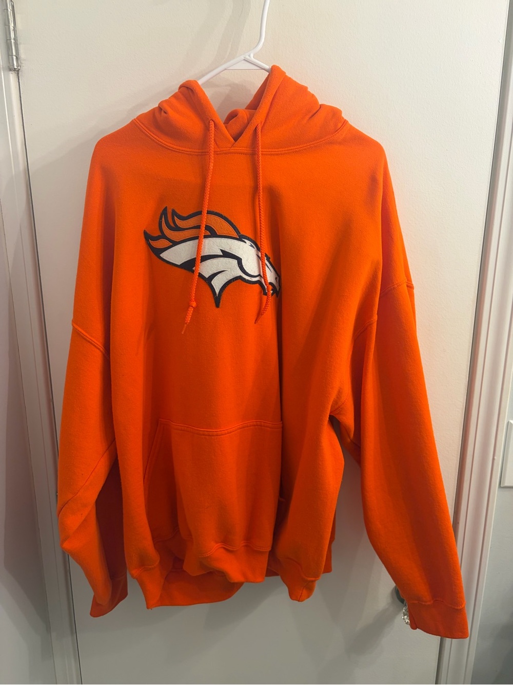 NFL Orange Pullover Hoodie with Team Logo